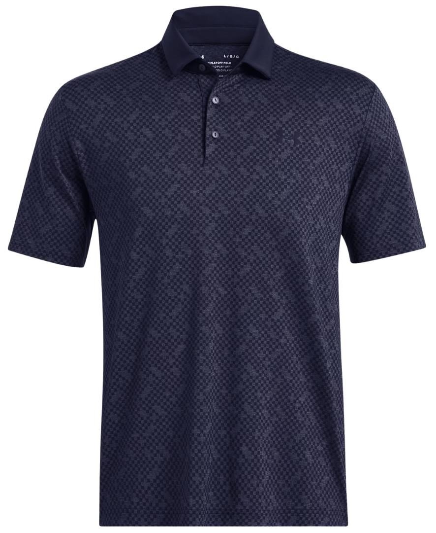 Under Armour Playoff 3.0 Check Jaquard heren polo, midnight navy
