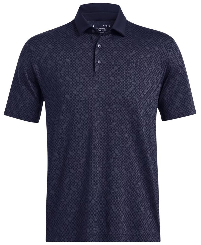 Under Armour Playoff 3.0 Check Jaquard heren polo, midnight navy