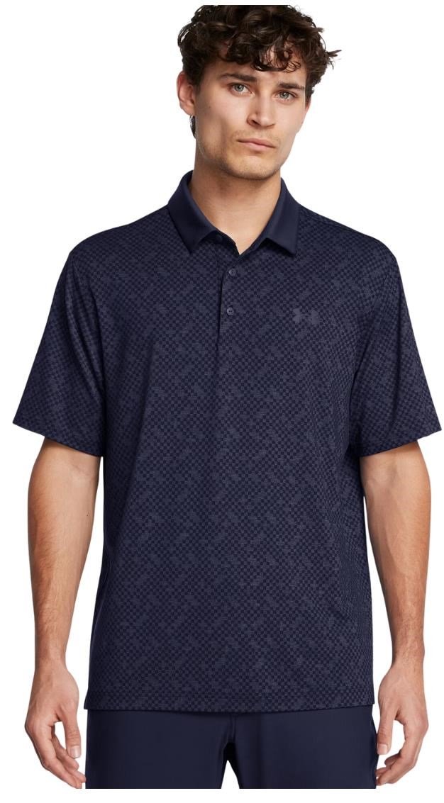 Under Armour Playoff 3.0 Check Jaquard heren polo, midnight navy