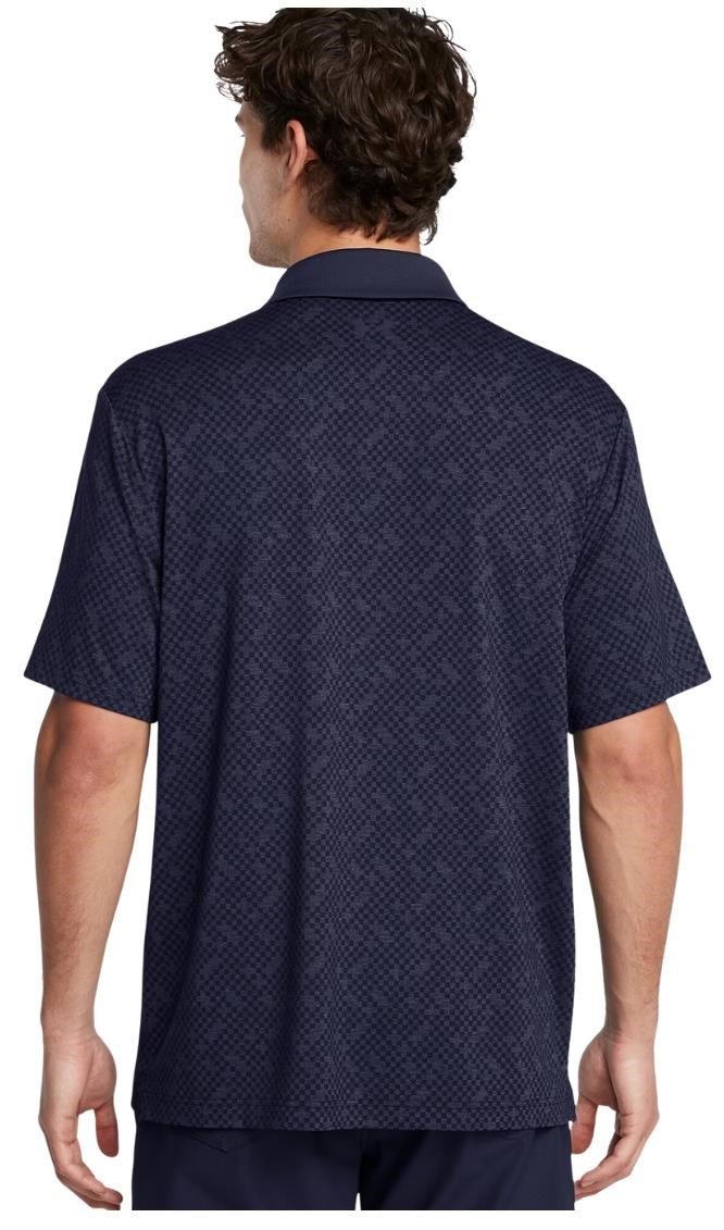 Under Armour Playoff 3.0 Check Jaquard heren polo, midnight navy