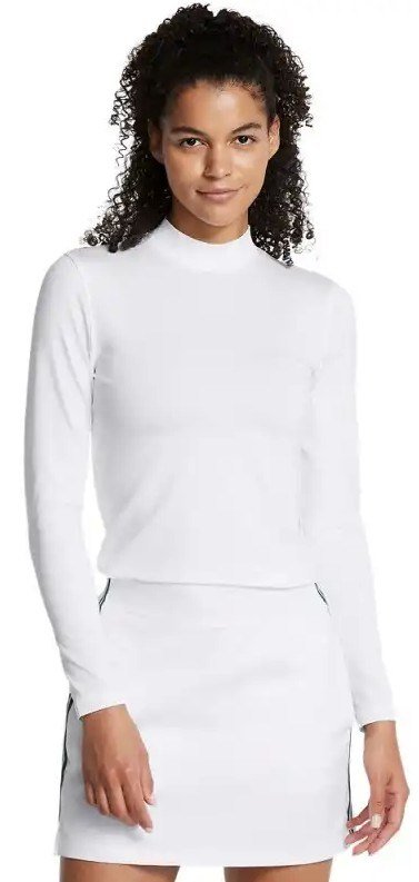 Under Armour Drive Long Sleeve Mock dames t-shirt, wit