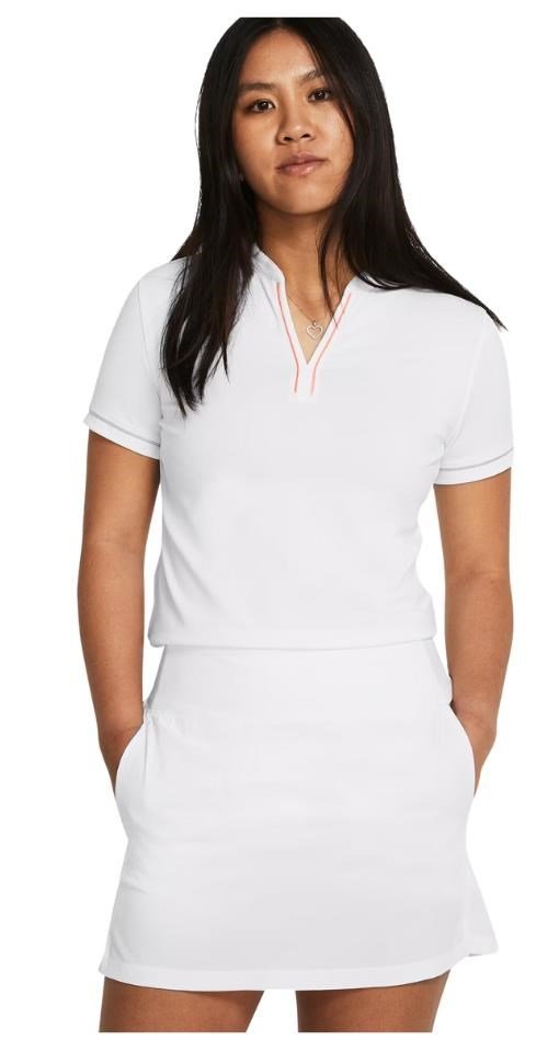 Under Armour Playoff 3.0 Novelty dames polo, wit/flarer orange