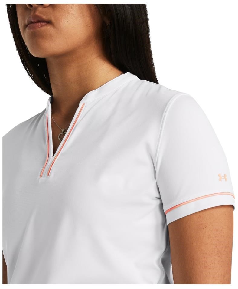 Under Armour Playoff 3.0 Novelty dames polo, wit/flarer orange