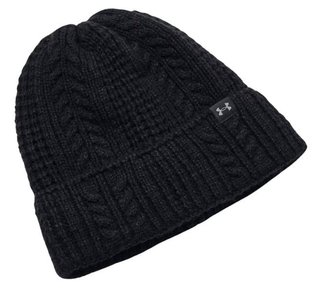 Under Armour Halftime Cable Knit dames beanie, zwart