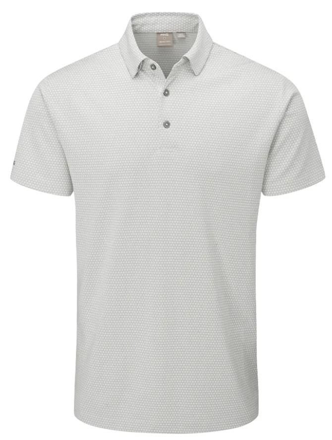 PING Halcyon Honeycomb heren polo, silver multi
