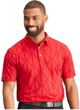 PING Lenny Jacquard heren polo, rich red