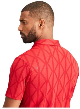 PING Lenny Jacquard heren polo, rich red