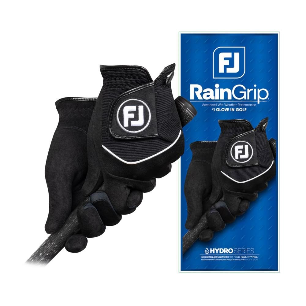 FootJoy RainGrip 24 heren golfhandschoenen (paar), zwart
