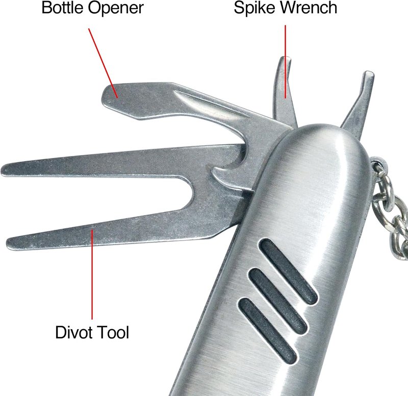 PGA Tour Multi-Tool Outil Polyvalent divot tool, zilver