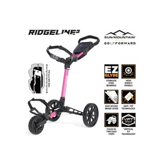 Sun Mountain Ridgeline 3 handmatige golftrolley, roze