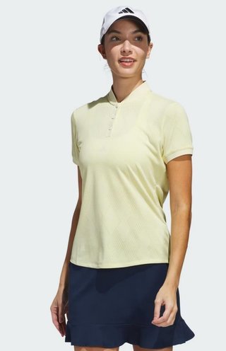 Adidas Ultimate365 Diamond Jacquard dames polo, powder yellow