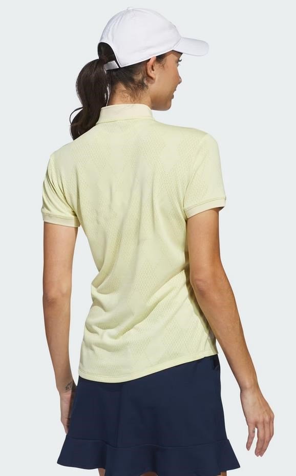 Adidas Ultimate365 Diamond Jacquard dames polo, powder yellow