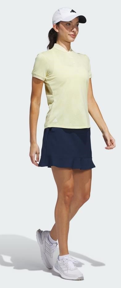 Adidas Ultimate365 Diamond Jacquard dames polo, powder yellow