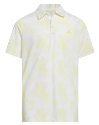 Adidas Printed Scripted junior polo, wit/poedergeel