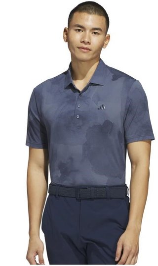 Adidas Tour Printed Mesh heren polo, collegiate navy/preloved ink