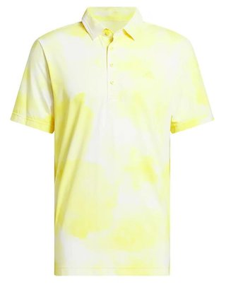 Adidas Ultimate365 Tour Printed heren polo, wit/poedergeel