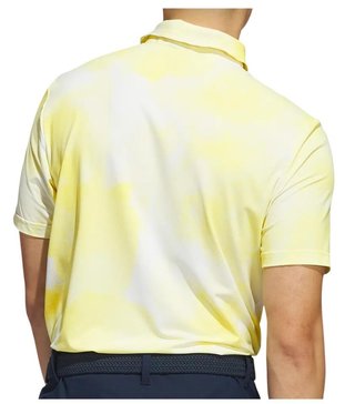 Adidas Ultimate365 Tour Printed heren polo, wit/poedergeel