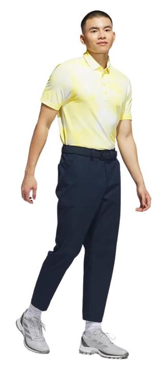 Adidas Ultimate365 Tour Printed heren polo, wit/poedergeel