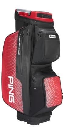 PING Pioneer Monsoon cart bag, zwart/rood
