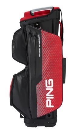 PING Pioneer Monsoon cart bag, zwart/rood