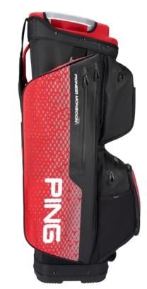 PING Pioneer Monsoon cart bag, zwart/rood