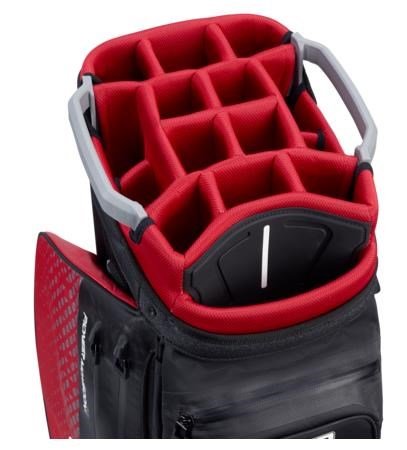 PING Pioneer Monsoon cart bag, zwart/rood