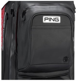 PING Pioneer Monsoon cart bag, zwart/rood