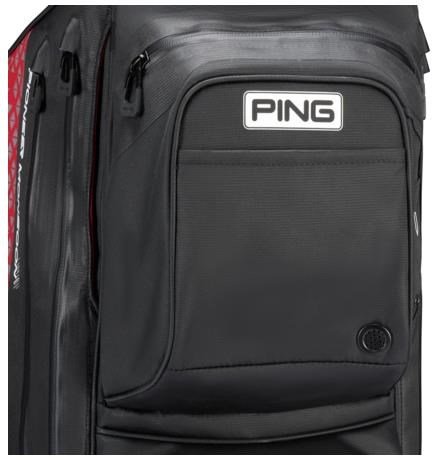PING Pioneer Monsoon cart bag, zwart/rood