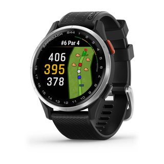 Garmin Approach S44 GPS-horloge, zwart/zilver aluminium