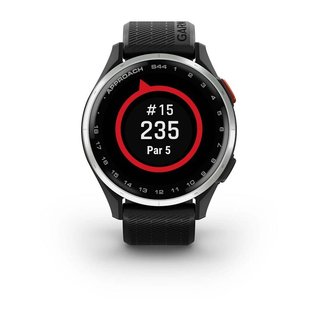 Garmin Approach S44 GPS-horloge, zwart/zilver aluminium