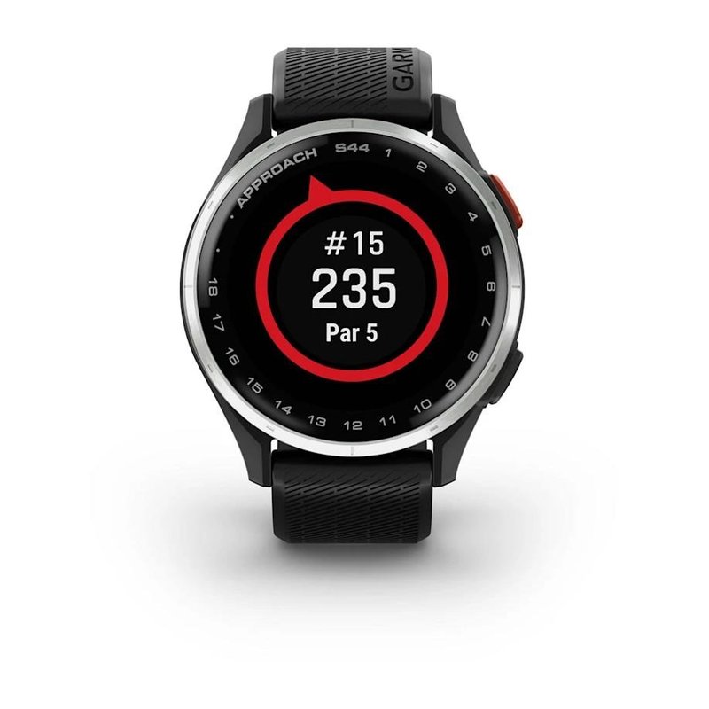 Garmin Approach S44 GPS-horloge, zwart/zilver aluminium