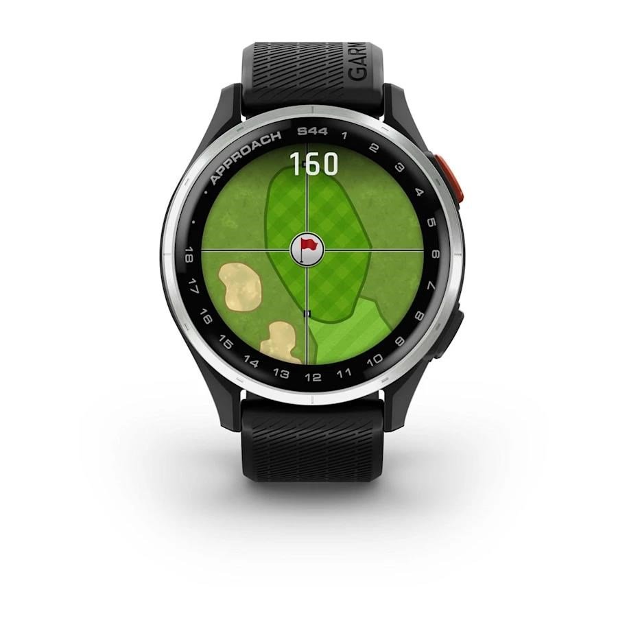 Garmin Approach S44 GPS-horloge, zwart/zilver aluminium