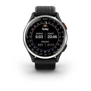 Garmin Approach S44 GPS-horloge, zwart/zilver aluminium
