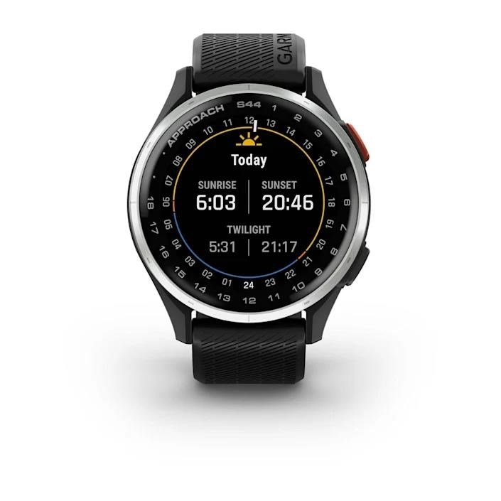 Garmin Approach S44 GPS-horloge, zwart/zilver aluminium