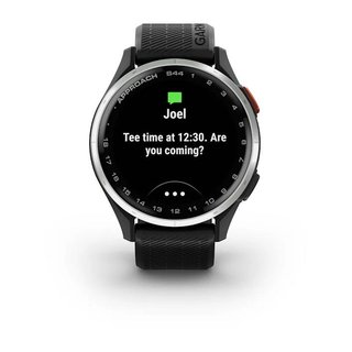 Garmin Approach S44 GPS-horloge, zwart/zilver aluminium