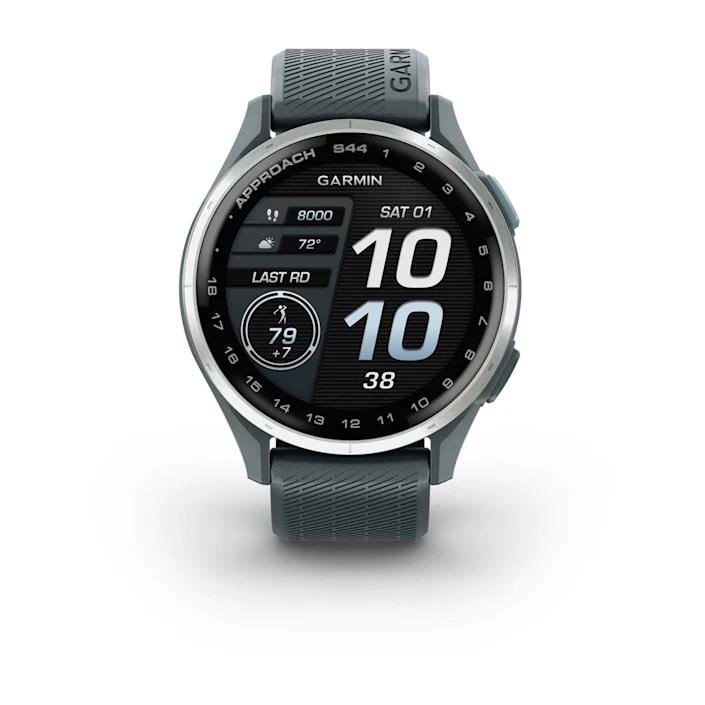 Garmin Approach S44 GPS-horloge, twilight/zilver aluminium