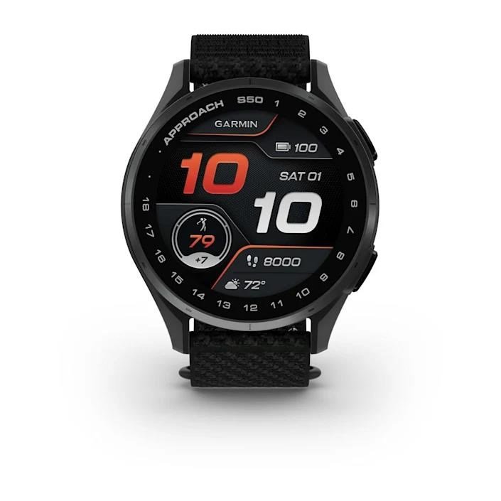 Garmin Approach S50 GPS-horloge, zwart nylon/zilver aluminium