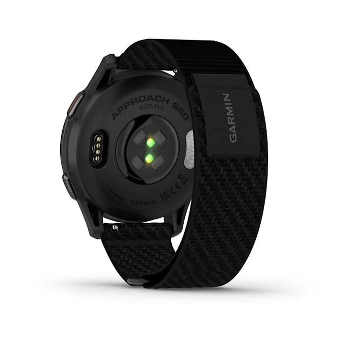 Garmin Approach S50 GPS-horloge, zwart nylon/zilver aluminium