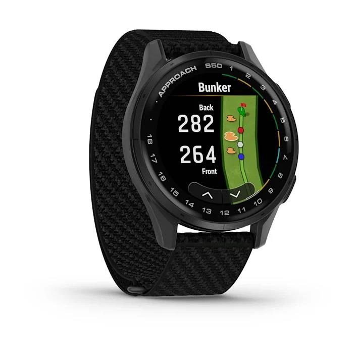 Garmin Approach S50 GPS-horloge, zwart nylon/zilver aluminium