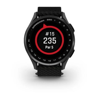Garmin Approach S50 GPS-horloge, zwart nylon/zilver aluminium