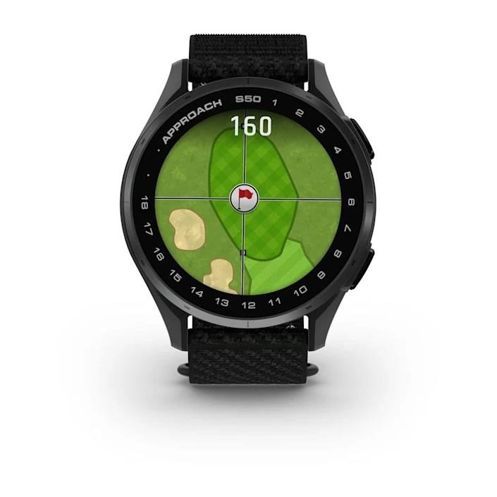 Garmin Approach S50 GPS-horloge, zwart nylon/zilver aluminium