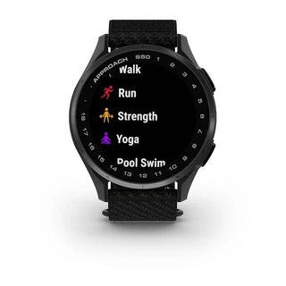 Garmin Approach S50 GPS-horloge, zwart nylon/zilver aluminium