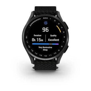 Garmin Approach S50 GPS-horloge, zwart nylon/zilver aluminium