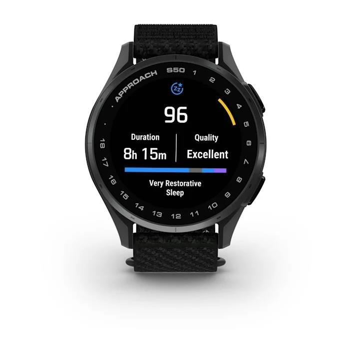 Garmin Approach S50 GPS-horloge, zwart nylon/zilver aluminium
