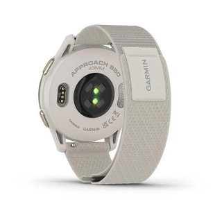 Garmin Approach S50 GPS-horloge, ivory nylon/crème goud aluminium