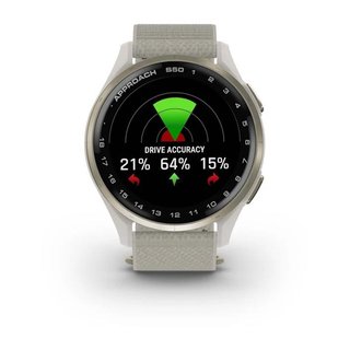 Garmin Approach S50 GPS-horloge, ivory nylon/crème goud aluminium