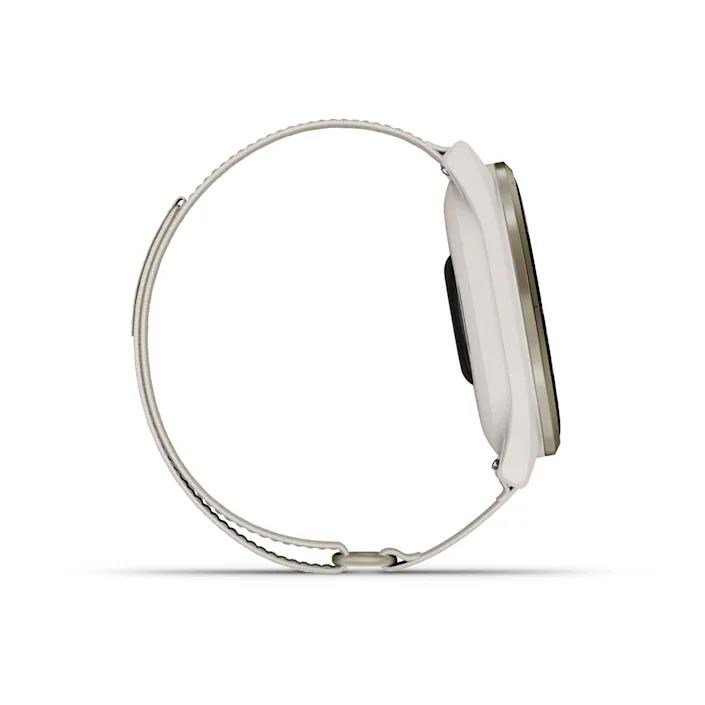 Garmin Approach S50 GPS-horloge, ivory nylon/crème goud aluminium