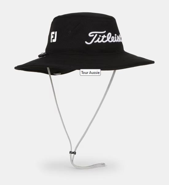 Titleist Tour Aussie heren bucket hat, zwart/wit