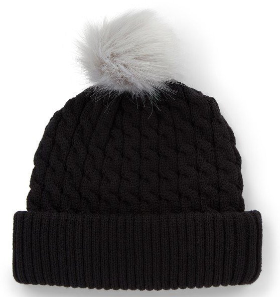 Titleist Cable Knit Pom Pom dames wintermuts, zwart