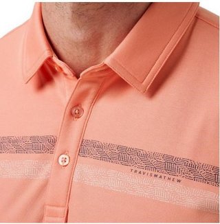 Travis Mathew Roaming Routes heren polo, coral fusion